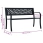 vidaXL Gartenbank Schwarz 120 cm Stahl vidaXL Gartenbank Schwarz 120 cm Stahl