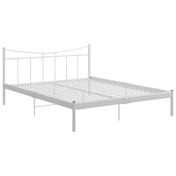 vidaXL Bettgestell Weiß Metall 140x200 cm 