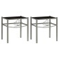 vidaXL Nachttische 2 Stk. Grau und Schwarz Metall und Glas vidaXL Nachttische 2 Stk. Grau und Schwarz Metall und Glas