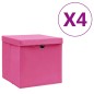 vidaXL Aufbewahrungsboxen mit Deckeln 4 Stk. 28x28x28 cm Rosa vidaXL Aufbewahrungsboxen mit Deckeln 4 Stk. 28x28x28 cm Rosa