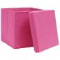 vidaXL Aufbewahrungsboxen mit Deckeln 4 Stk. 28x28x28 cm Rosa vidaXL Aufbewahrungsboxen mit Deckeln 4 Stk. 28x28x28 cm Rosa