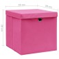 vidaXL Aufbewahrungsboxen mit Deckeln 4 Stk. 28x28x28 cm Rosa vidaXL Aufbewahrungsboxen mit Deckeln 4 Stk. 28x28x28 cm Rosa