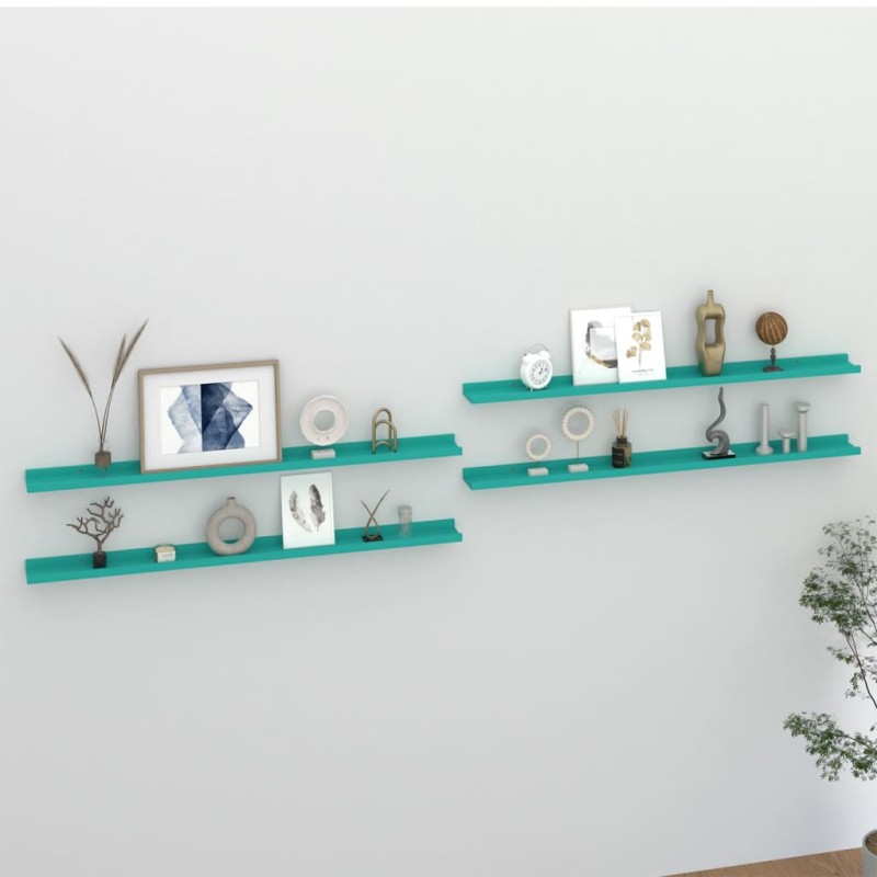 vidaXL Wandregale 4 Stk. Blau 115x9x3 cm vidaXL Wandregale 4 Stk. Blau 115x9x3 cm