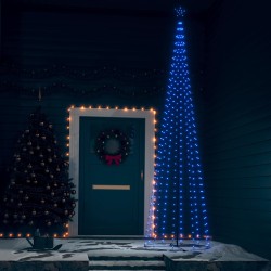 vidaXL LED-Weihnachtskegelbaum Blau 400 LEDs Dekoration 100x360 cm