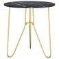 vidaXL Beistelltisch Golden und Schwarze Marmor-Optik 48 cm MDF Eisen vidaXL Beistelltisch Golden und Schwarze Marmor-Optik 48 cm MDF Eisen