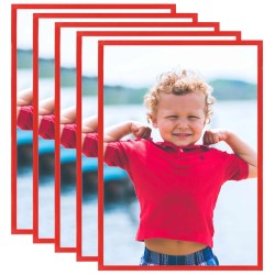 vidaXL Bilderrahmen Collage 5 Stk. für Wand Tisch Rot 18x24cm MDF