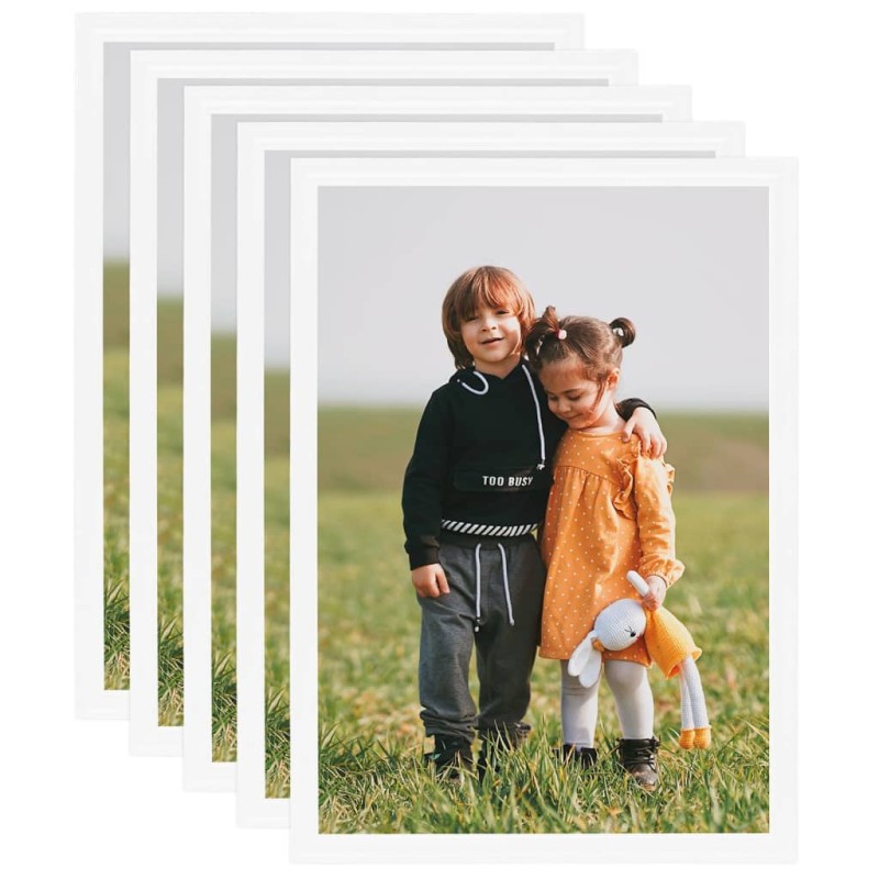 vidaXL Bilderrahmen Collage 5 Stk. für Wand Tisch Weiß 42x59,4 cm MDF vidaXL Bilderrahmen Collage 5 Stk. für Wand Tisch Weiß 42x59,4 cm MDF
