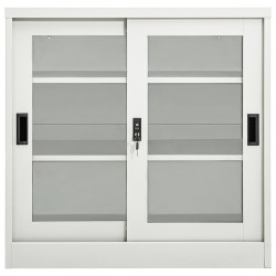 vidaXL Schrank mit Schiebetür Hellgrau 90x40x90 cm Stahl