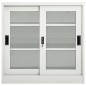 vidaXL Schrank mit Schiebetür Hellgrau 90x40x90 cm Stahl vidaXL Schrank mit Schiebetür Hellgrau 90x40x90 cm Stahl