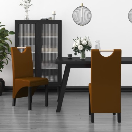vidaXL Esszimmerstühle 2 Stk. Braun Kunstleder 