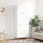 Highboard Hochglanz-Weiß 69,5x34x180 cm Holzwerkstoff Highboard Hochglanz-Weiß 69,5x34x180 cm Holzwerkstoff