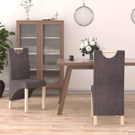 vidaXL Esszimmerstühle 2 Stk. Taupe Stoff