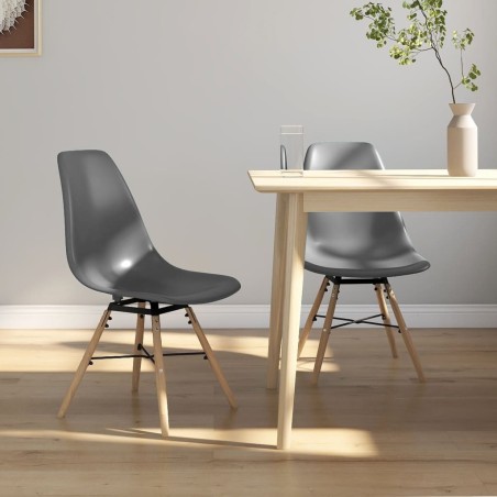 vidaXL Esszimmerstühle 2 Stk. Grau PP