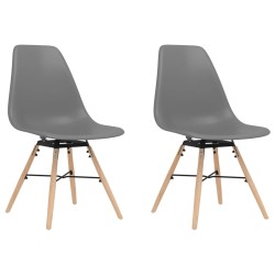 vidaXL Esszimmerstühle 2 Stk. Grau PP