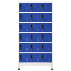 vidaXL Schließfachschrank Grau und Blau 90x40x180 cm Stahl