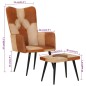 Sessel mit Hocker Braun Echtleder und Canvas Sessel mit Hocker Braun Echtleder und Canvas
