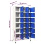 vidaXL Schließfachschrank Grau und Blau 90x40x180 cm Stahl vidaXL Schließfachschrank Grau und Blau 90x40x180 cm Stahl