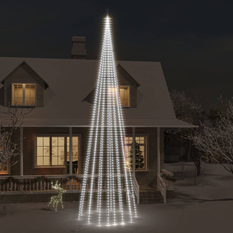 vidaXL LED-Weihnachtsbaum für Fahnenmast Kaltweiß 1134 LEDs 800 cm vidaXL LED-Weihnachtsbaum für Fahnenmast Kaltweiß 1134 LEDs 800 cm