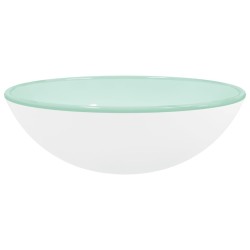 vidaXL Waschbecken Hartglas 42x14 cm Weiß