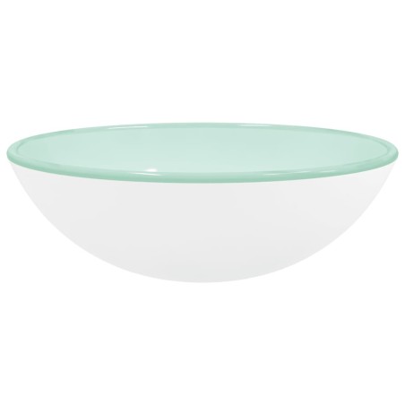 vidaXL Waschbecken Hartglas 42x14 cm Weiß