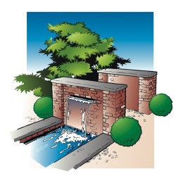 Ubbink Niagara Wasserfall 60 cm Edelstahl mit LED Beleuchtung