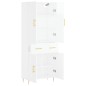 Highboard Hochglanz-Weiß 69,5x34x180 cm Holzwerkstoff Highboard Hochglanz-Weiß 69,5x34x180 cm Holzwerkstoff