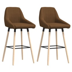 vidaXL Barhocker 2 Stk. Braun Stoff
