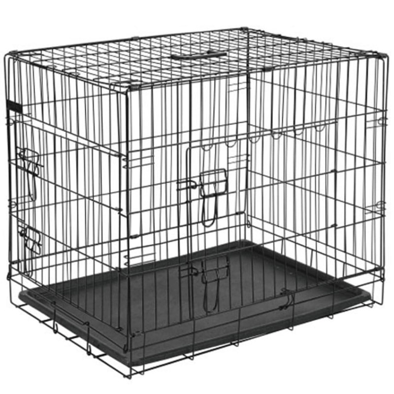 @Pet Hundetransportbox Metall 77,5x48,5x55,5 cm Schwarz 15002 @Pet Hundetransportbox Metall 77,5x48,5x55,5 cm Schwarz 15002
