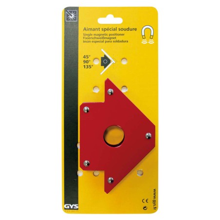 GYS Fixierschweißmagnet Winkelmagnet Rot 30 x 13,8 x 2,5 cm