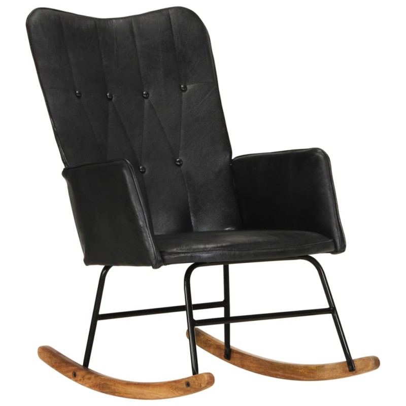 Schaukelstuhl Schwarz Echtleder Schaukelstuhl Schwarz Echtleder