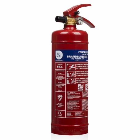 Smartwares Pulver-Feuerlöscher BB2 2 kg Klasse ABC Stahl 10.014.68
