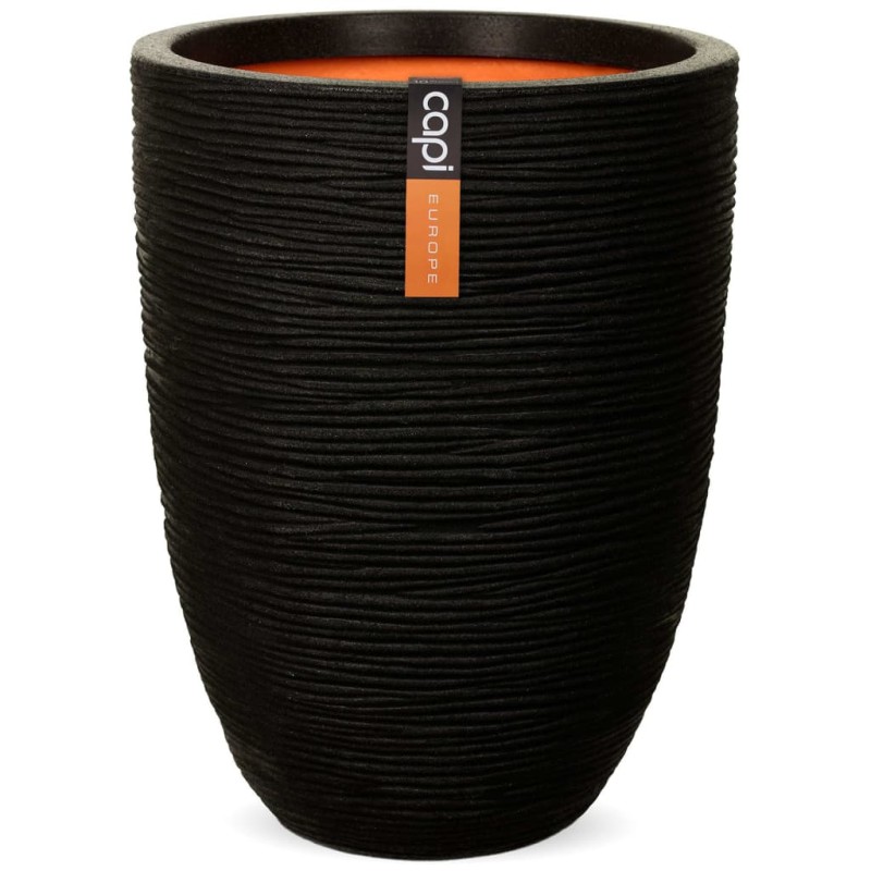 Capi Blumentopf Nature Rib Elegant Niedrig 36 x 47 cm Schwarz KBLR782 Capi Blumentopf Nature Rib Elegant Niedrig 36 x 47 cm Schwarz KBLR782