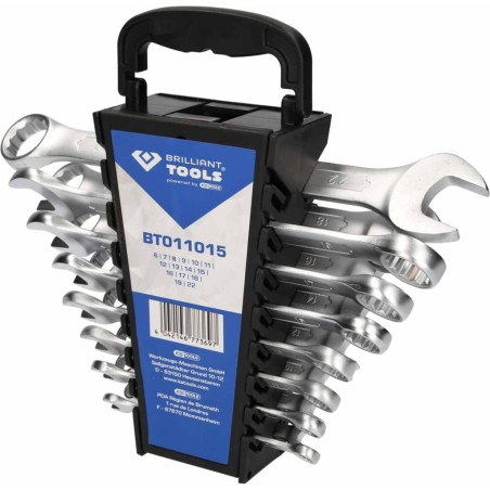 BRILLIANT TOOLS Ring-Maulschlüssel-Satz 15-tlg.