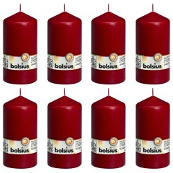 Bolsius Stumpenkerzen 8 Stk. 150 x 78 mm Weinrot