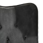 vidaXL Sessel mit Hocker Schwarz Echtleder und Canvas vidaXL Sessel mit Hocker Schwarz Echtleder und Canvas