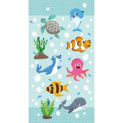 Good Morning Strandtuch SEAWORLD 75×150 cm Aquablau