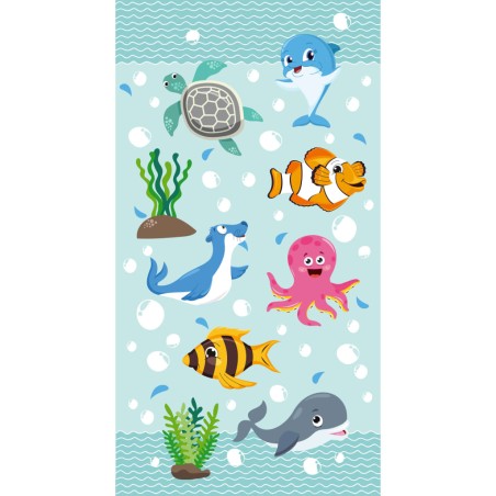 Good Morning Strandtuch SEAWORLD 75×150 cm Aquablau
