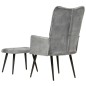 vidaXL Ohrensessel mit Hocker Grau Vintage Canvas vidaXL Ohrensessel mit Hocker Grau Vintage Canvas