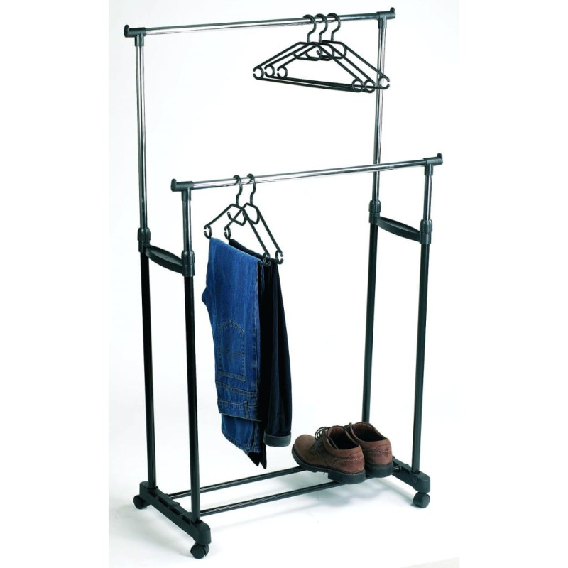 Perel Kleiderständer mit 2 Stangen 80x43x170 cm Perel Kleiderständer mit 2 Stangen 80x43x170 cm