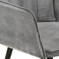 vidaXL Ohrensessel mit Hocker Grau Vintage Canvas vidaXL Ohrensessel mit Hocker Grau Vintage Canvas