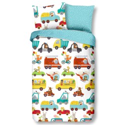 Good Morning Kinder-Bettwäsche-Set TRAFFIC 140x200/220 cm Mehrfarbig