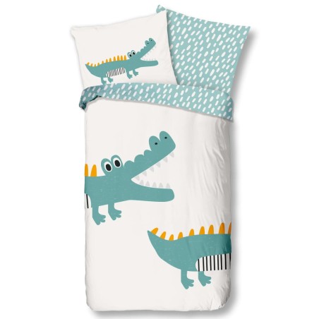 Good Morning Kinder-Bettwäsche-Set CROCODILE 135x200 cm Mehrfarbig