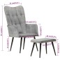 vidaXL Ohrensessel mit Hocker Grau Vintage Canvas vidaXL Ohrensessel mit Hocker Grau Vintage Canvas