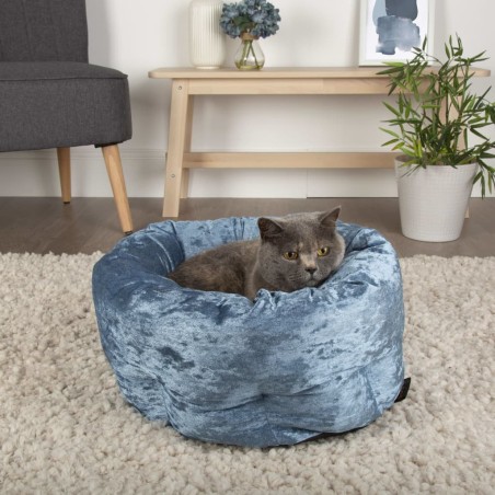 Scruffs Haustierbett Samt Blau