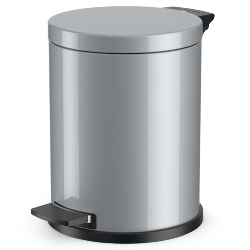 Hailo Tretmülleimer Solid M 12 L Silbern mit Verzinktem Inneneimer Hailo Tretmülleimer Solid M 12 L Silbern mit Verzinktem Inneneimer