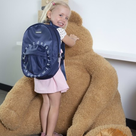 CHILDHOME Kinder-Schulrucksack ABC Marineblau und Weiß