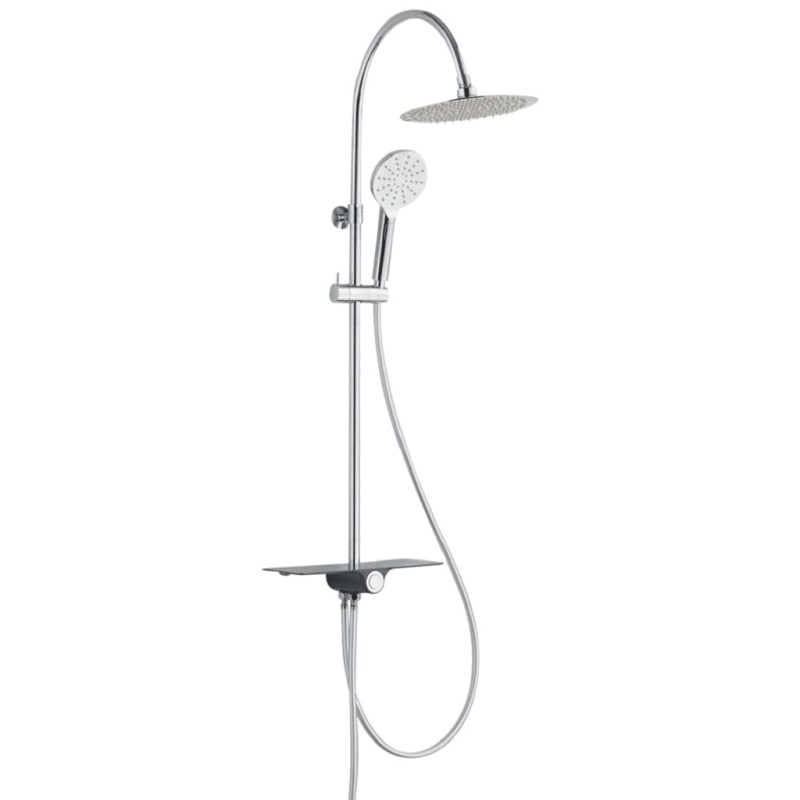 SCHÜTTE Überkopf-Brauseset mit Ablage AQUASTAR Chrom-Anthrazit SCHÜTTE Überkopf-Brauseset mit Ablage AQUASTAR Chrom-Anthrazit