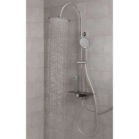 SCHÜTTE Überkopf-Brauseset mit Ablage AQUASTAR Chrom-Anthrazit