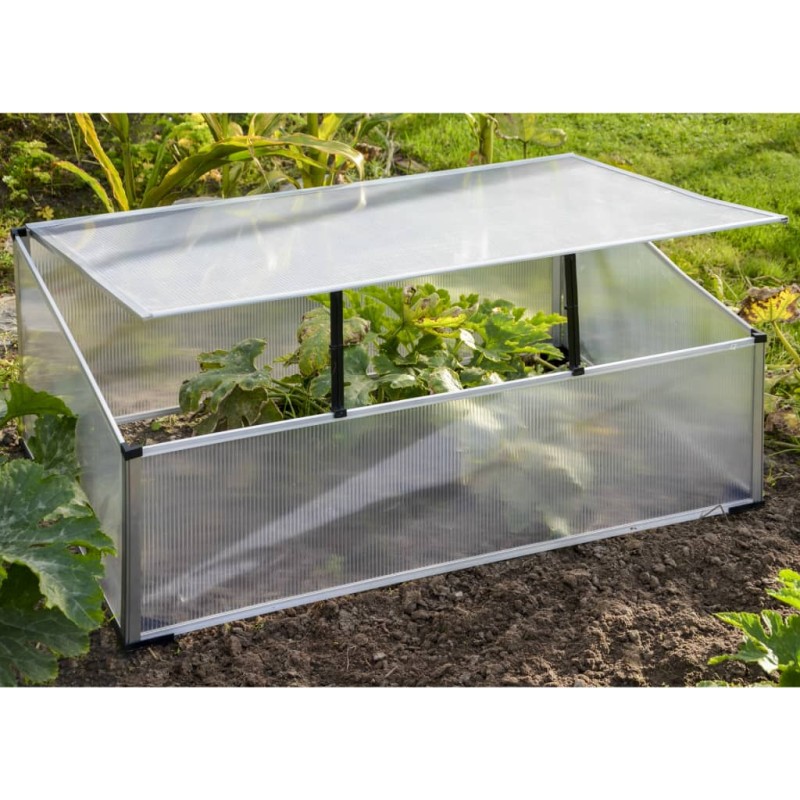 HI Frühbeet 100x60x40 cm Aluminium Transparent HI Frühbeet 100x60x40 cm Aluminium Transparent