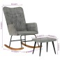 vidaXL Schaukelstuhl mit Hocker Grau Vintage Canvas vidaXL Schaukelstuhl mit Hocker Grau Vintage Canvas